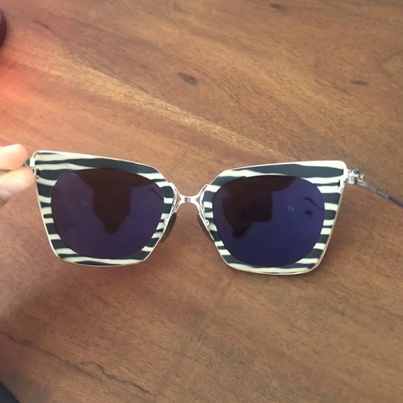 CHROME HEARTS Laurita Lynn sunglasses zebra stripe mirrow lens MBS/SS Silver. - Picture 10 of 10